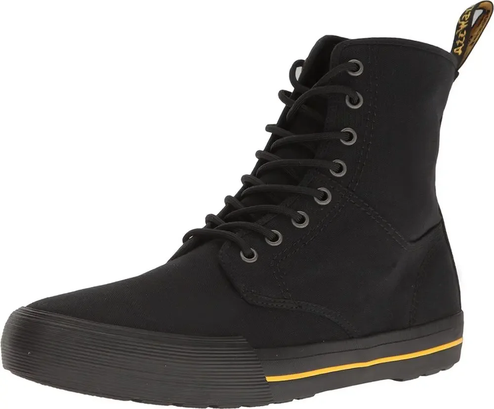 DR. MARTENS UNISEX ADULT WINSTED CHUKKA BOOT, BLACK CANVAS, 9 US